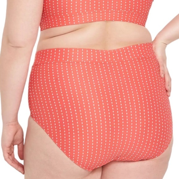 Lane Bryant NWOT Dot Texture Swim Brief in Starfish Coral Dots Size 22 - Picture 2 of 2